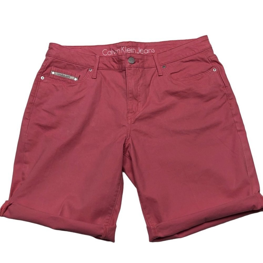 CALVIN KLEIN JEANS PINK roll cuffed SHORTS SZ 12